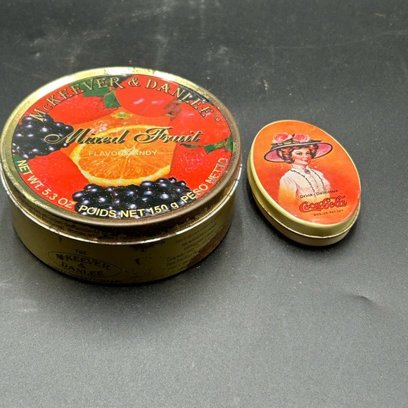 McKeever & Danlee Mixed Fruit Candy and Coca Cola Tin Set - Picture 1 of 4